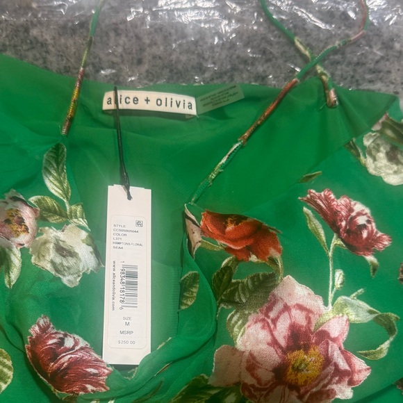 Alice + Olivia Harmon Drapey Slip Tank, Hampton Floral - Picture 9 of 14